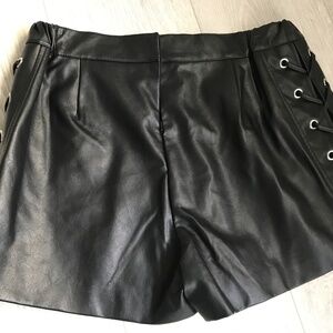 Pleather Black Biker Club Shorts